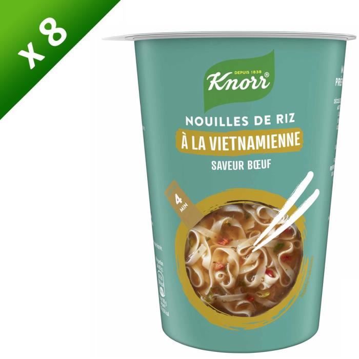 KNORR Nouilles de Riz à la Vietnamienne Bœuf - Lot de 8x 60 g