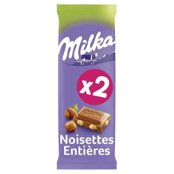 MILKA - Chocolat Lait Noisettes 200G - Lot De 4