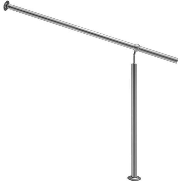 Main courante acier inoxydable 100cm rampe d’escalier balustrade intérieur extérieur aspect moderne articulations réglable