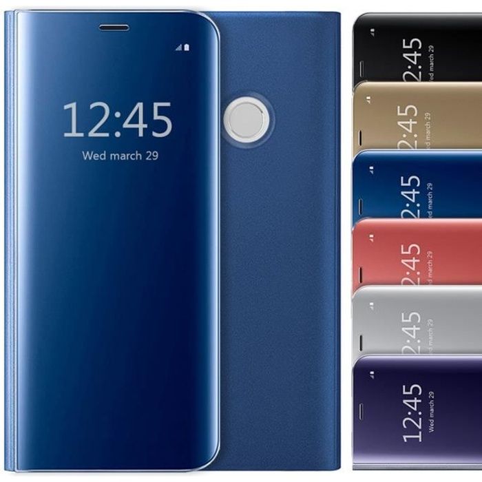 Etui Huawei P20 lite Clear View Flip Stand cover - Bleu