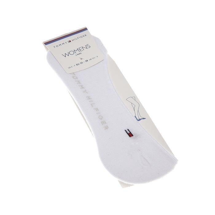 Tommy Hilfiger - Chaussette Protège-pieds - Lot de 2 - Fine - Coton - Blanc - Femme #4017_9175