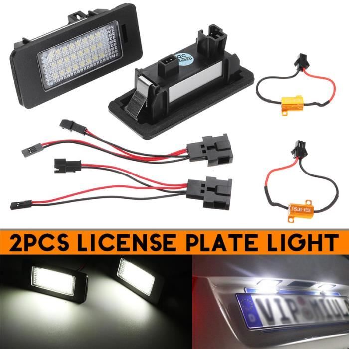 2Pcs 24LED Lampe plaque d'immatriculation license Pour Audi A1 A5 A6 A7 VW Volkswagen Jetta Passat