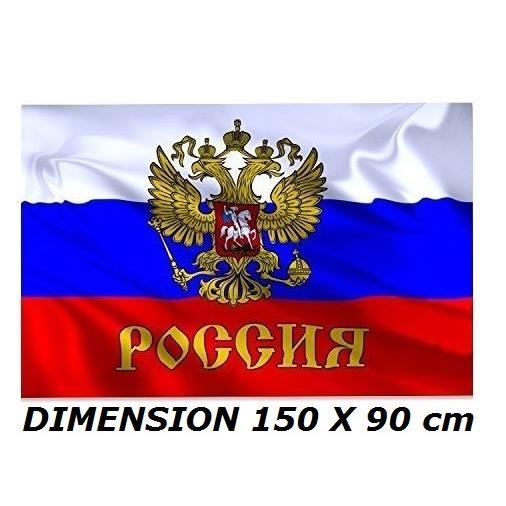 DRAPEAU 150 X 90 cm RUSSIE IMPERIALE AVEC AIGLE RUSSE No Fanion Maillot écharpe Casquette ...