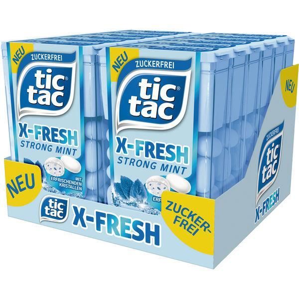 Ferrero Tic Tac X-Fresh Strong Mint (Sans Sucre) 16,4g (Pack de 24)