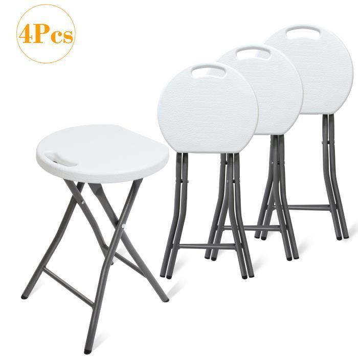 Godneei Chaise Pliante D'extérieur – Plastique PP + Fer – Gris – Poids Léger – Pieds Antidérapants – Pour Jardin, Camping, Pêche, Pique-nique