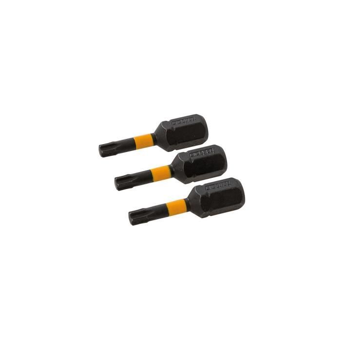 Lot de 3 embouts de vissage impact Torx T15 - L. 25 x Q. 6,35 mm - 738681 - Triton