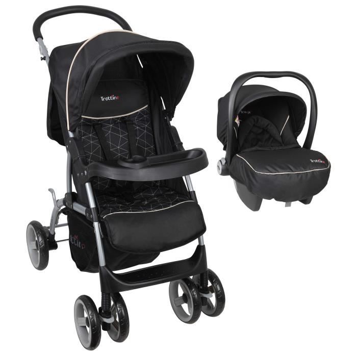 TROTTINE Duo travel system Cassiopée poussette + Groupe 0 - Celeste Beige
