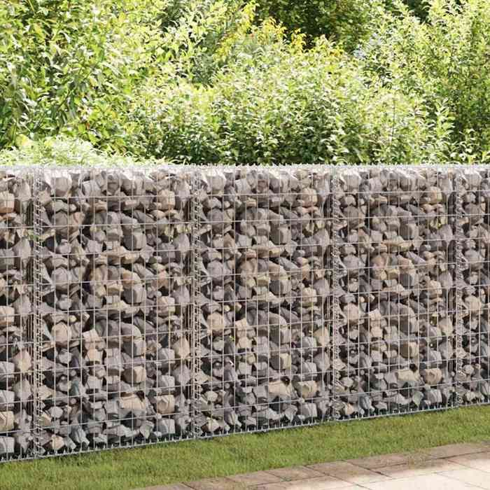 vidaXL Panier de gabion avec couvercle Fil galvanisé 100 x 50 x 30 cm
