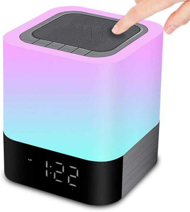Réveil Simulateur Aube Cadrim - Lampe Chevet LED 7 Couleurs, Sons Naturels & FM