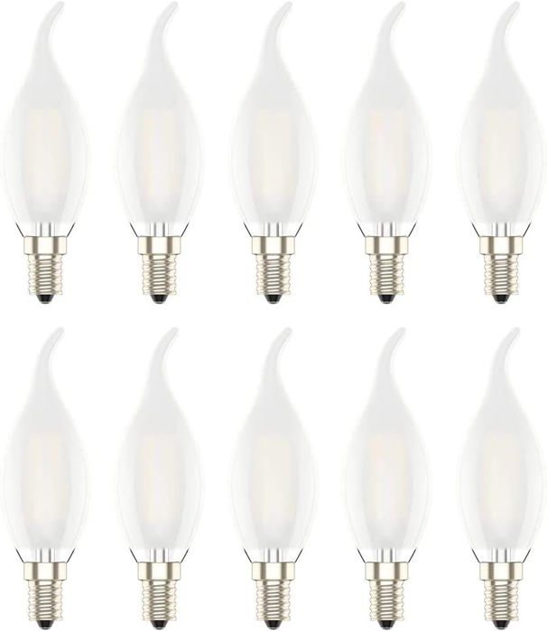 Lot De 10 Ampoules Flamme Vintage Philips 25W - E14 - Givré - Blanc Doux 2700K