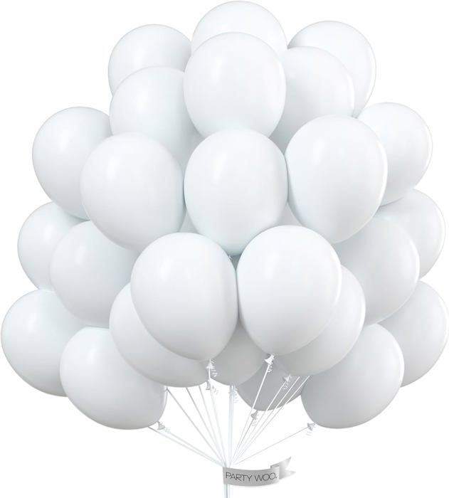 100 Ballons Blancs En Latex Biodégradable - 28 Cm, Pour Fêtes Et Décorations