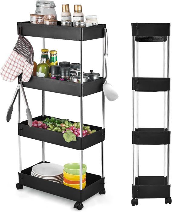 Tour De Rangement Plastique Chariot De Rangement 5 Niveaux Avec Roulettes - Noir - Pour Cuisine, Salle De Bain Ou Bureau Chariot Rangement Cuisine 5 Niveaux Roulettes Noir Tour De Rangement Plastique Chariot De Rangement 5 Niveaux Avec Roulettes - Noir - Pour Cuisine, Salle De Bain Ou Bureau Chariot Rangement Cuisine 5 Niveaux Roulettes Noir
