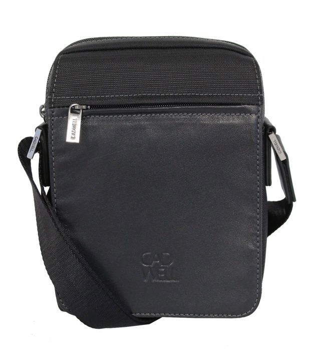 Sacoche homme à bandoulière Cadwell - Mi cuir de vachette mi nylon - Garantie 2 ans Sacoche homme à bandoulière Cadwell - Mi cuir de vachette mi nylon - Garantie 2 ans