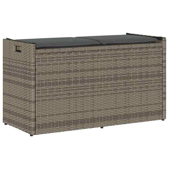 vidaXL Banc de rangement extérieur coussin 100 cm résine tressée - vue 2