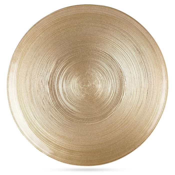 Assiette à dîner en verre - VILDE - 28 cm diamètre - Złoty - Design classique - Structure mate