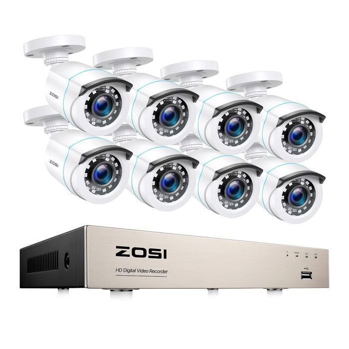 Kit de surveillance BAZARLAND30 ZO.SI 8 caméras Disque dur Vision nocturne infrarouge