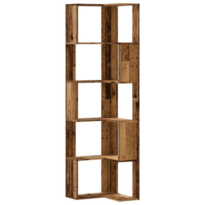 Bibliothèque dangle à 5 niveaux - vidaxl - Vieux bois - Bois dingénierie - 50x50x179 cm - Facile à nettoyer