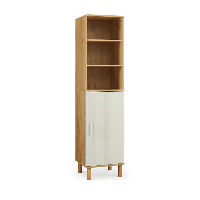 Armoire de salle de bains Ferrersp 160 x 42 x 35 cm effet chêne / couleur sable