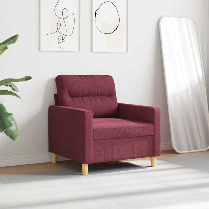 Hot Sale®1 pcs Fauteuil simple - adulte/enfant - SARAZYJ - Meuble de salon - Rouge bordeaux 60 cm Tissu - S9218018