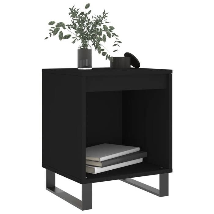 Petite Armoire de lit Noir - Lot de 2 Tables de chevet - minimaliste - noir - 40x35x50cm - Bois d’ingénierie 152 4211