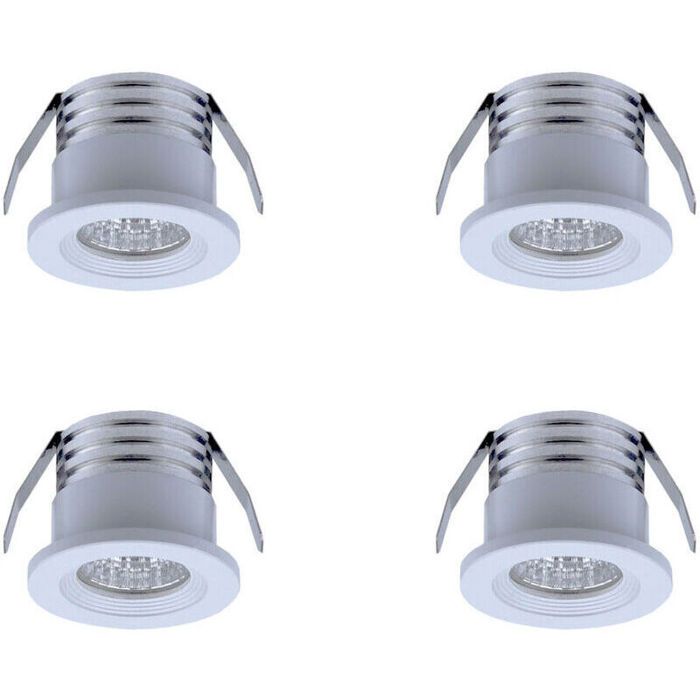 Spots LED encastrables - DEKOPRO - Lot de 4 pièces - 3 W par spot - Lumière neutre 3000 Kelvin - 300 lumens par spot