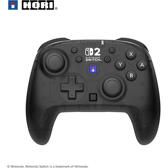 Manette - Nintendo Switch 2 - Horipad Turbo - Sans fil - Noir et transparent - Bouton C/Assign