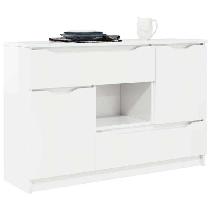 BESTLIFE Buffet Blanc brillant 100 x 30 x 656 Bois dingénierieavec manuel de montage（45031684）VIDAXL