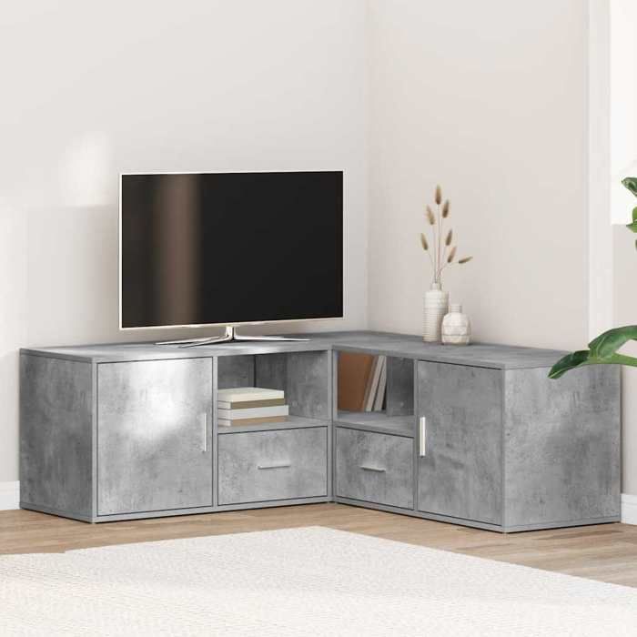 Gris Armoire dangle gris béton 200x40x45 cm bois d’ingénierie - Meuble Rangement LV29265