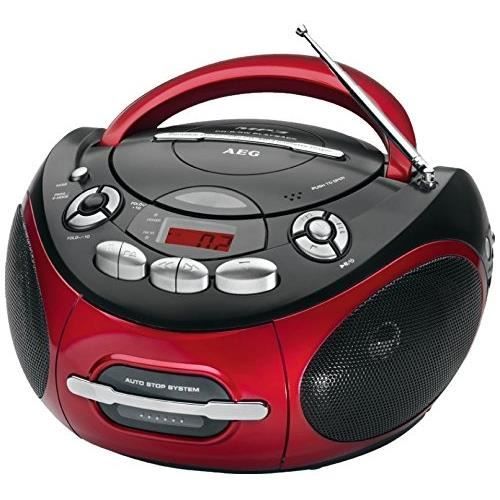 AEG SR 4353 RD Radio CD MP3 Cassette AuxIn LCD Rouge Cdiscount TV Son Photo