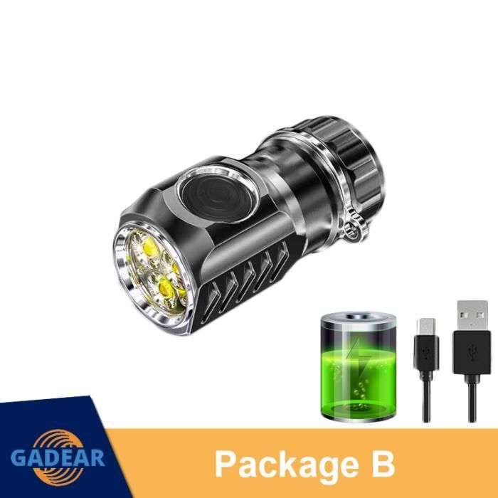 Colis B Chargement USB-Mini Lampe De Poche Led Rechargeable, Porte-clés,  Alimenté Par Usb, Flash 3000 Lumens, - Cdiscount Bricolage