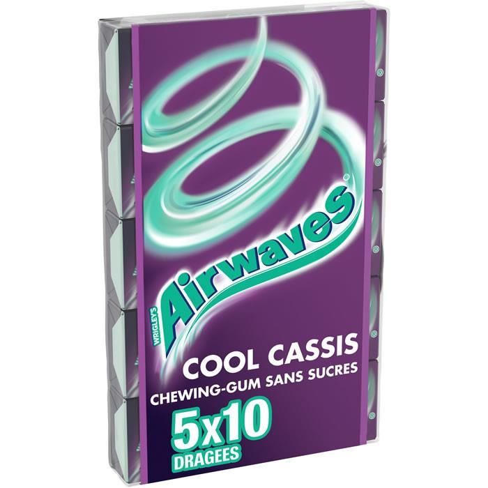 LOT DE 3 - AIRWAVES : Chewing-gum au Cassis 5 x 14 g