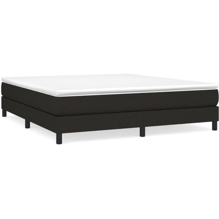Sommier - AKOZON - 180x200 cm - Tissu Noir - 2 places - Montage facile