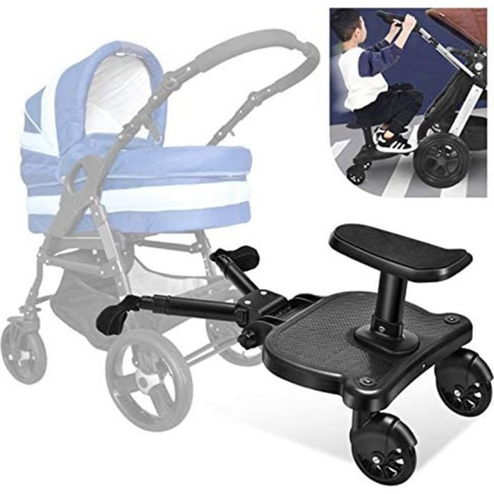 Planche à Roulettes Pour Poussette Vihir - Enfant 2-5 Ans - Support 25kg - Direction 360° - Installation Facile