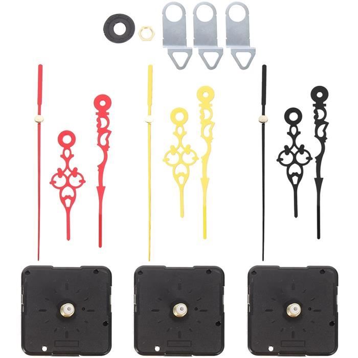 2 Pièces 20 Mm Horloge à Arbre Long Horloge à Couple Élevé à Mécanisme Mouvement De Mécanisme Avec 5 Paires De Mains Différentes Remplacement Des Pièces De Réparation D'Horloge, 2 Couleurs