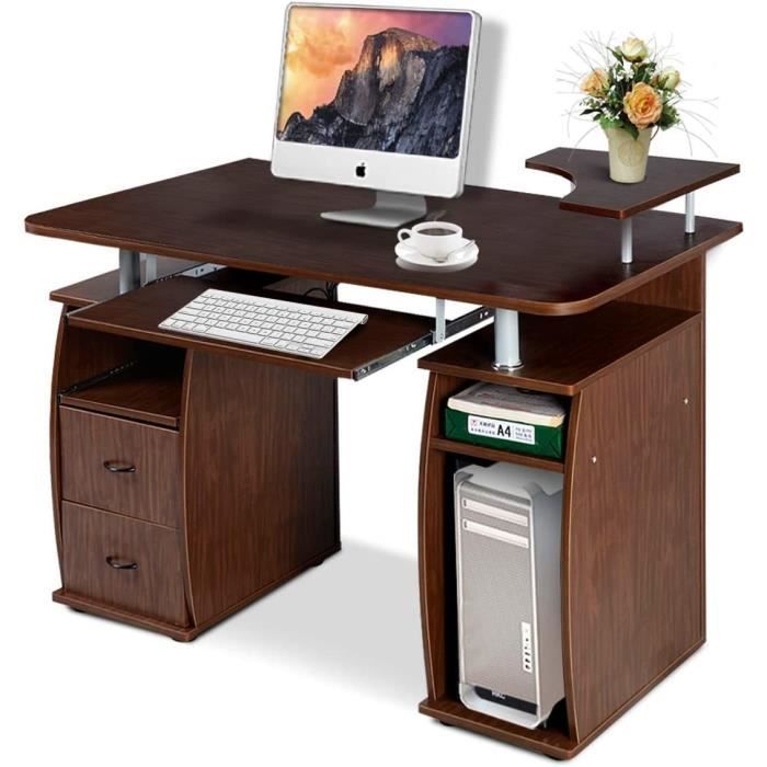 Costway Bureau Informatique Multimedia Meuble De Bureau Pour Ordinateur Avec Tablette Imprimante Tablette A Clavier 2 Tiroirs Achat Vente Meuble Informatique Bureau Informatique Multime Soldes Sur Cdiscount Des Le 20 Janvier Cdiscount