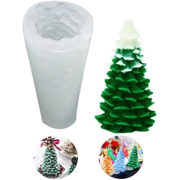 Moules En Silicone Sapin De Noël 3D (2 Pièces) - Pour Bougies, Résine, Savon, Chocolat, Réutilisables, Antiadhésifs