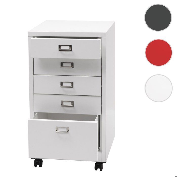 MCW Caisson à roulettes MCW-L49 métal 75x40x41cm 5 tiroirs blanc MCW Caisson à roulettes MCW-L49 métal 75x40x41cm 5 tiroirs blanc