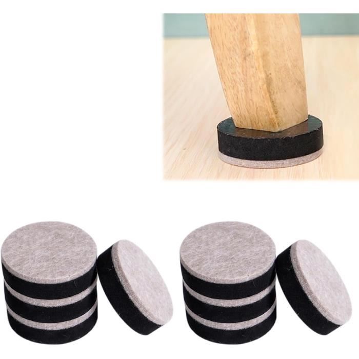 Rehausseurs Autocollants de Forme Ronde 8Pcs Résistance à lusure Rehausseur Pieds de lit Hauteur Accrue Rehausseurs de Meubles