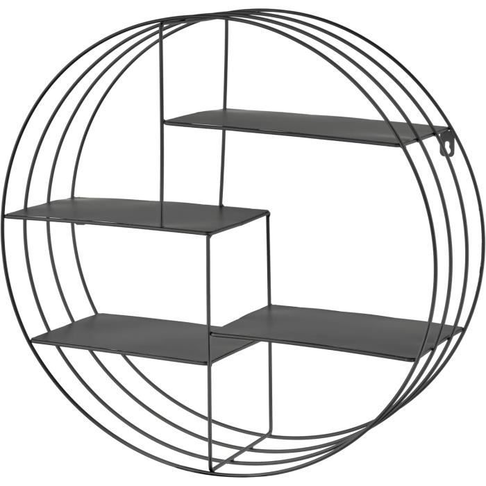 Étagère Murale Rond Pour Salon, Étagère Murale Avec 4 Étagères En Bois ...