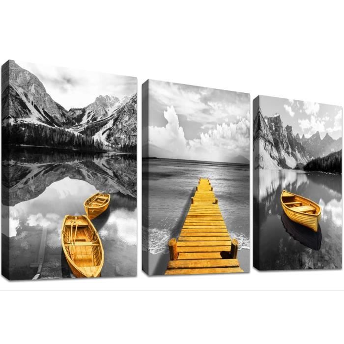 Moderne Impression sur Toile Montagnes Graphisme Crayon Image