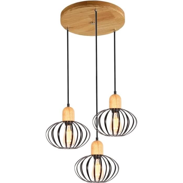 IDEGU Suspension luminaire industrielle lustre abat-jour vintage 22cm , E27 rétro lampe plafonnier en métal fer corde ajustable - Maison