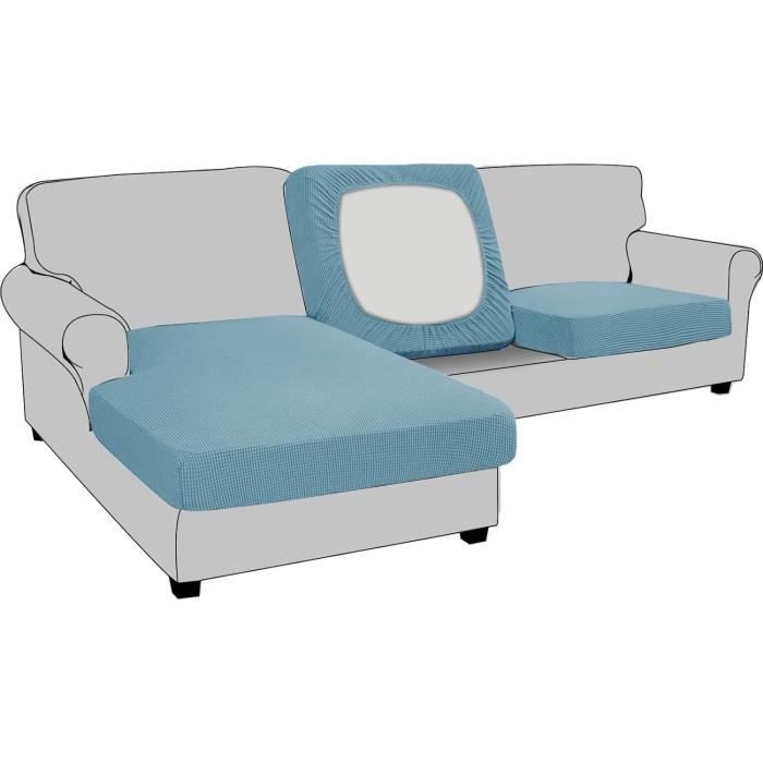 Housse De Coussin Canapé 3 Places Élastique - Protection Anti-Taches Gris