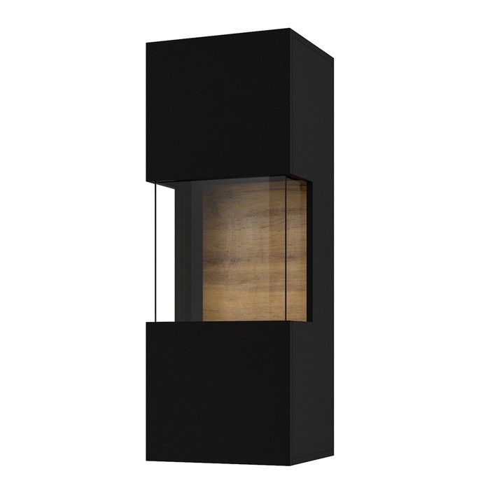 Petite vitrine suspendue 1 porte partiellement vitrée collection EVA ...