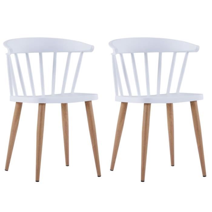chaises de cuisine jill® - lot de 2 - blanc - plastique