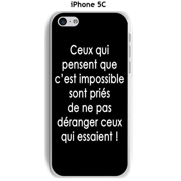 Coque Apple Iphone 5c Design Citation Ceux Qui Pensent Texte Blanc Fond Noir Cdiscount Telephonie