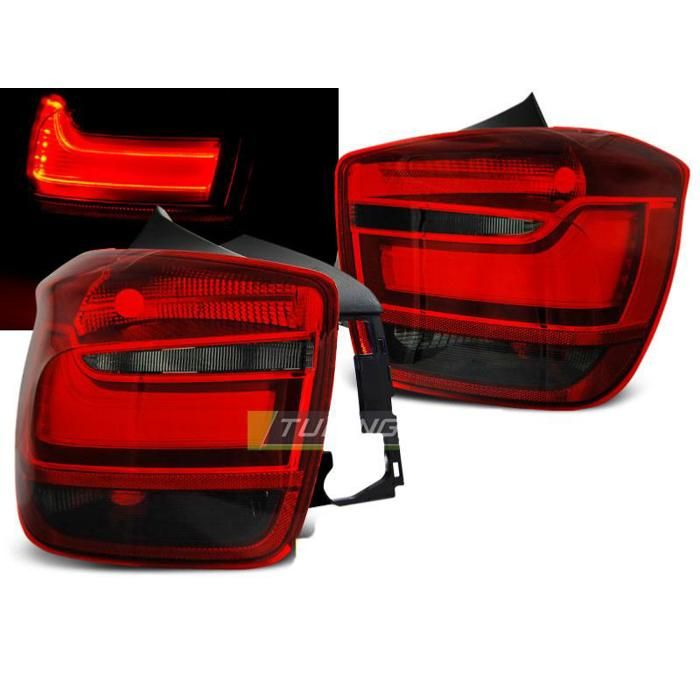 Paire de feux arriere BMW serie 1 F20/F21 11-14 LED BAR rouge fume-27335653