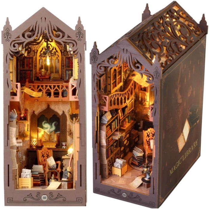 Book Nook Kit DIY à construire Maquette 3D Serre Livre Librairie Magique Creanook 11 x 18 x 26 cm