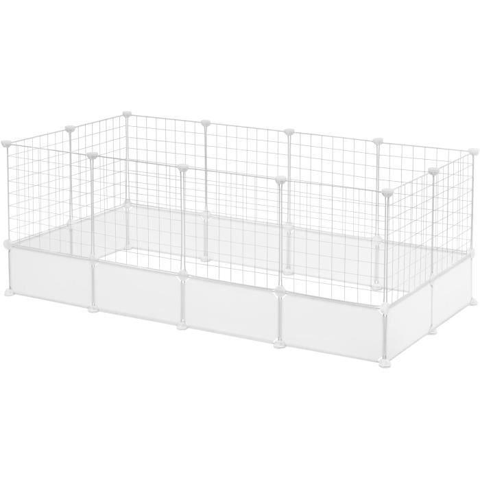 Comparer les prix de EUGAD Enclos Lapin en métal, Parc pour Cochon d'Inde, Blanc 142x71x53cm