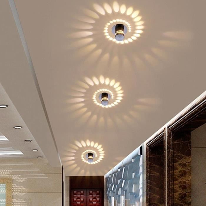 3w led 1pcs applique murale eclairage encastré cadre et lampe led spots de plafond rond ø5.5cm aluminium