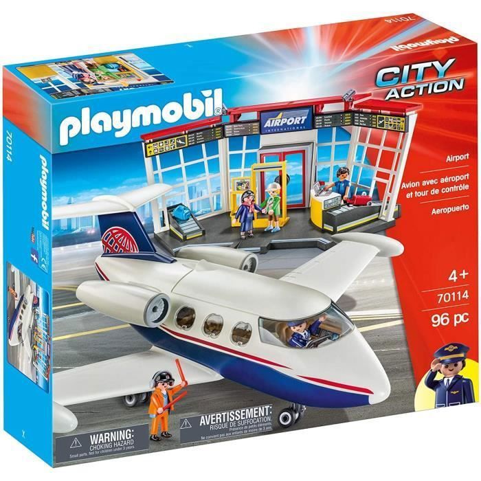 Jeux de construction Playmobil - City Life - Aéroport 70114 - 96 pièces - Mixte